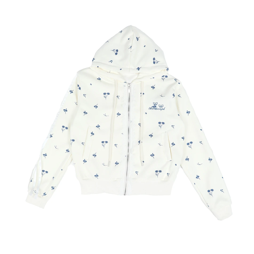 ANPK【禾子宠粉】女装时尚纯欲甜妹碎花卫衣外套AD133I8601