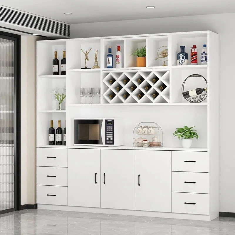 轻奢时尚高档酒柜客厅餐边柜一体靠墙柜子简约酒柜靠墙一体柜