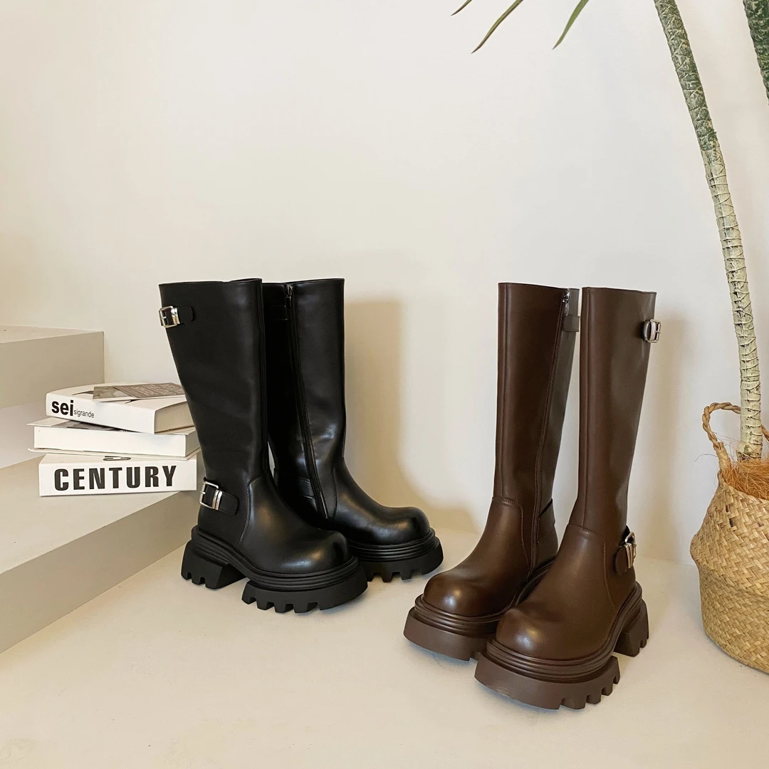 靴子时尚百搭厚底加绒骑士过膝秋冬长筒