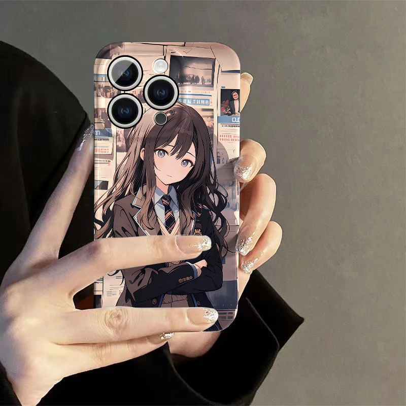 港风学姐苹果15手机壳14promax华为OPPO小米VIVO创意手机壳