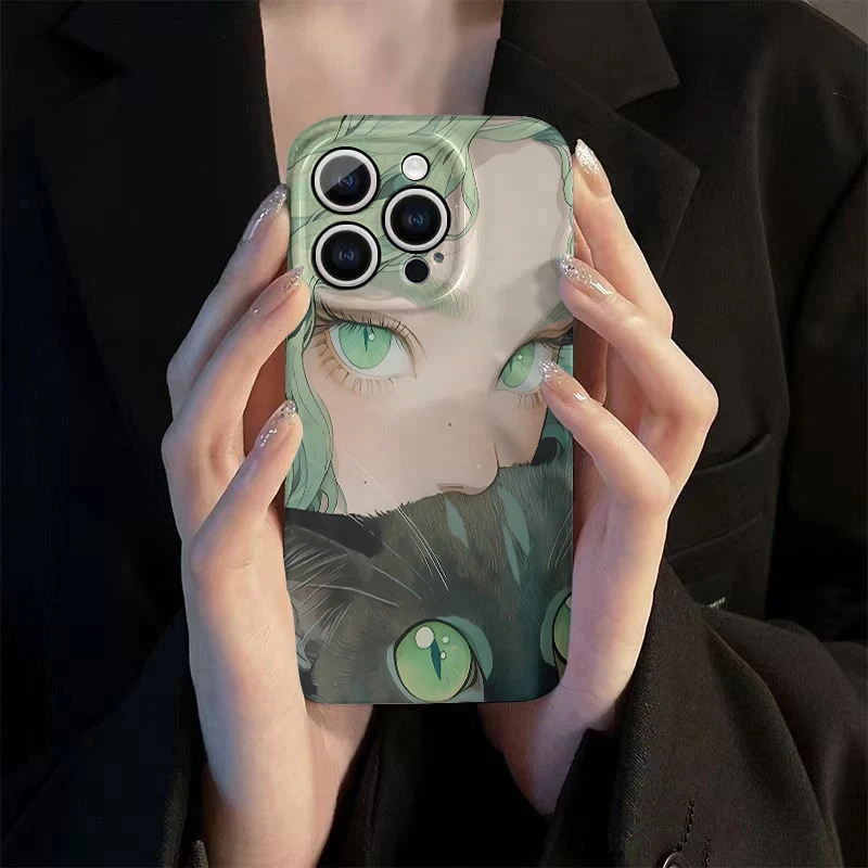猫和少女2适用苹果手机壳华为OPPO荣耀VIVO小米动漫菲林壳