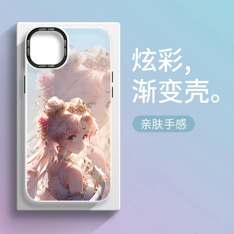 美少女战士10渐变镭射iphone14pro手机壳苹果13promax个性12磨砂