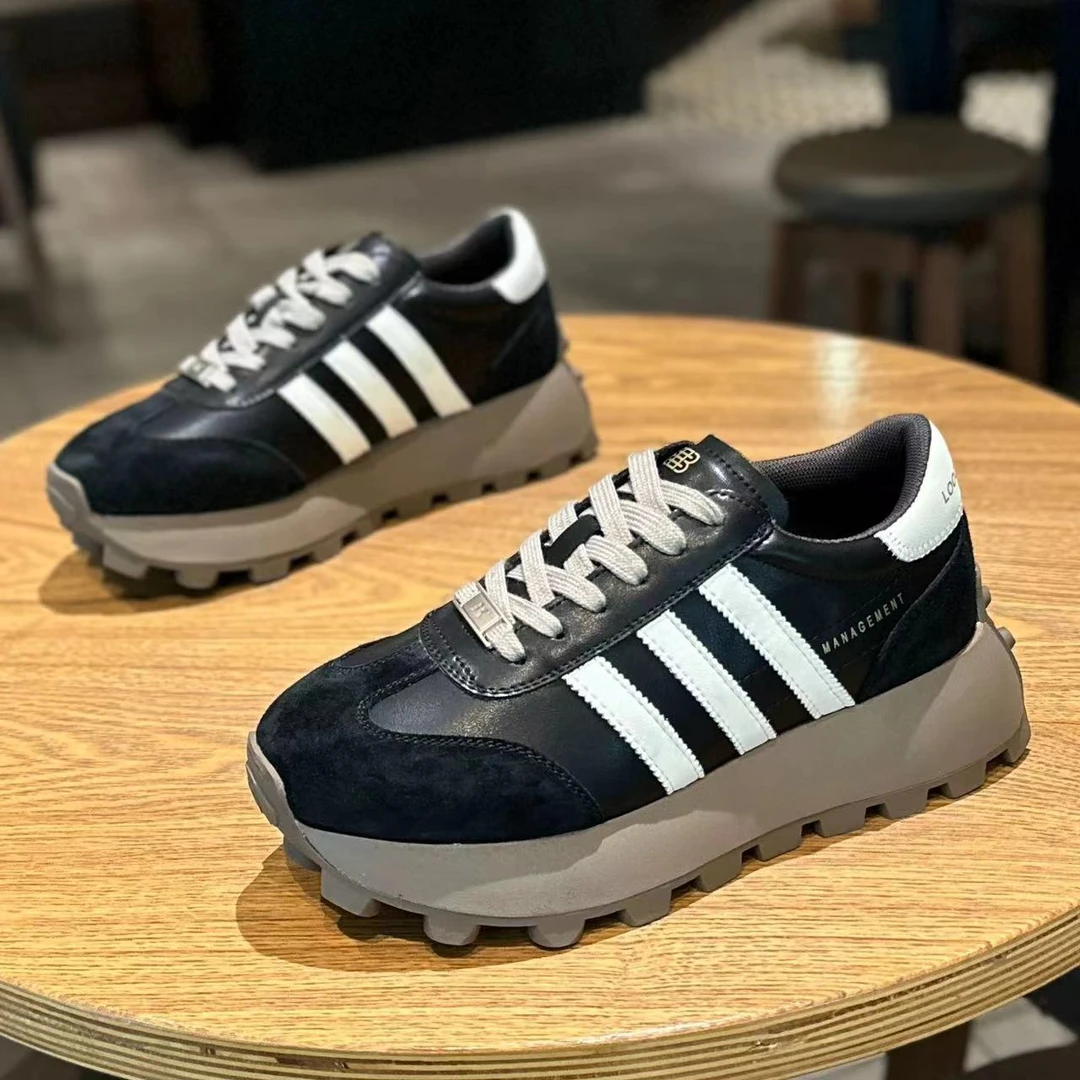 30826黑色 库1  百搭时尚潮春季百搭配裙子轻便秀气显瘦厚底板鞋