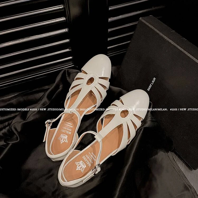 卡琳2656米白色百搭时装单鞋库1