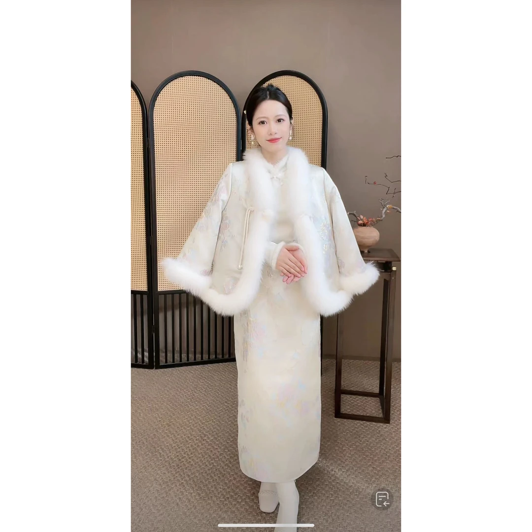 【晨曦直播间】【雾里寻花】冬季高级感重工百搭国风印花轻奢羽绒服