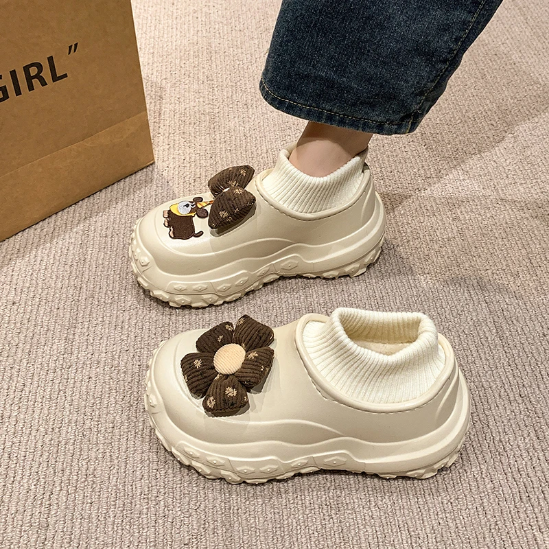 厚底增高棉鞋新款冬季加绒保暖雪地靴外穿女鞋防滑一脚蹬轮胎鞋女