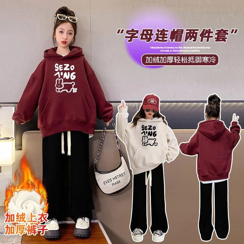 学生卫衣女2023新款儿童连帽母女亲子装母女装2024新款网红爆款