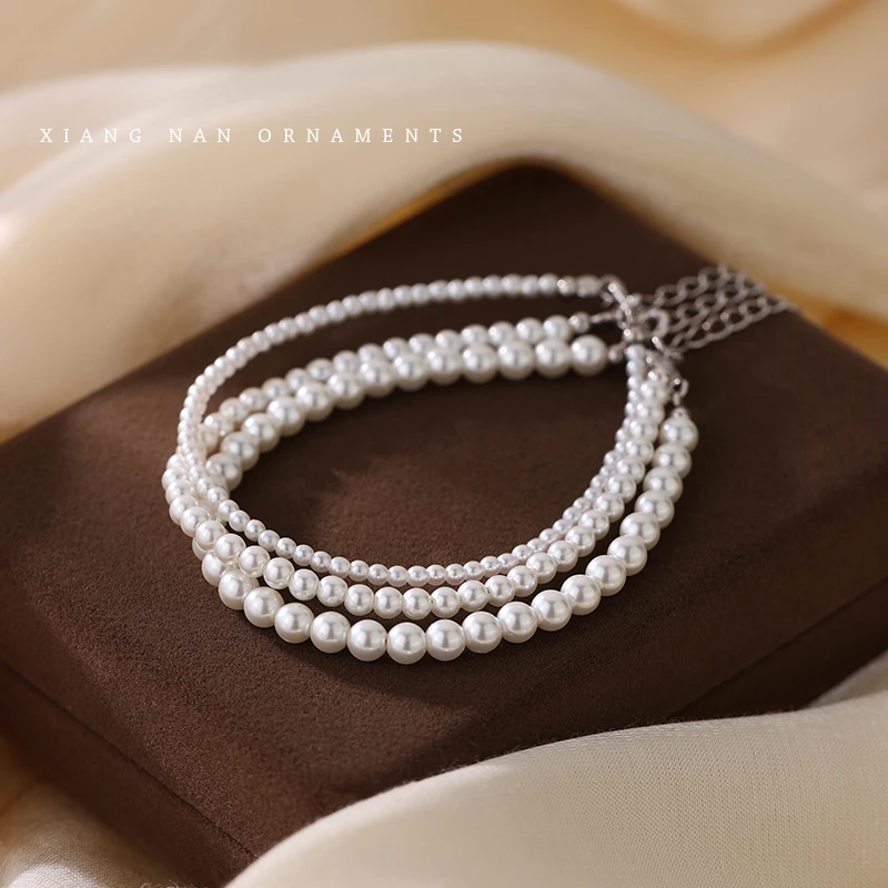 925银手链 【活动手链】气质百搭法式小米珠手链S01516