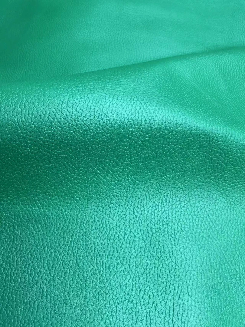 翡翠绿色头层牛皮 手工皮具