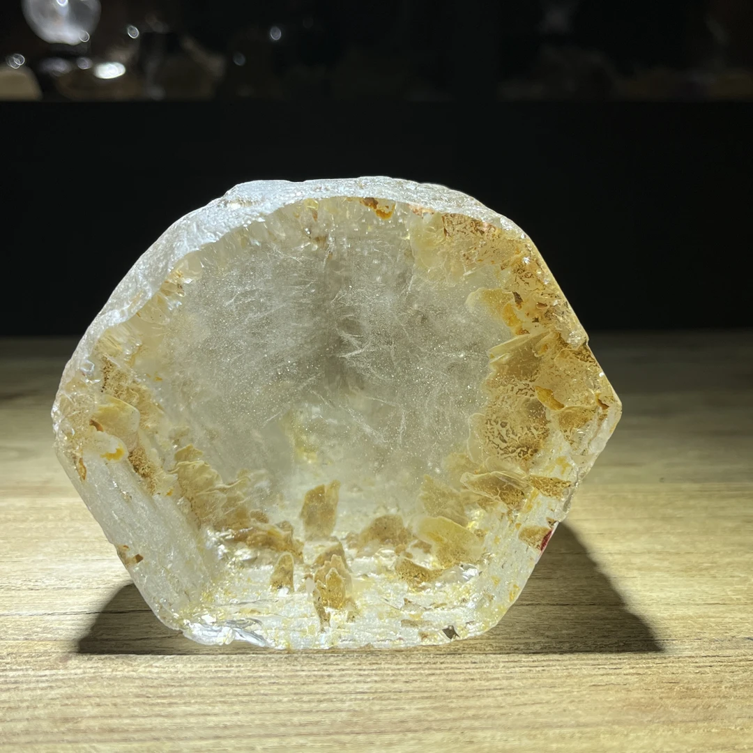 天然白水晶原石万花筒摆件