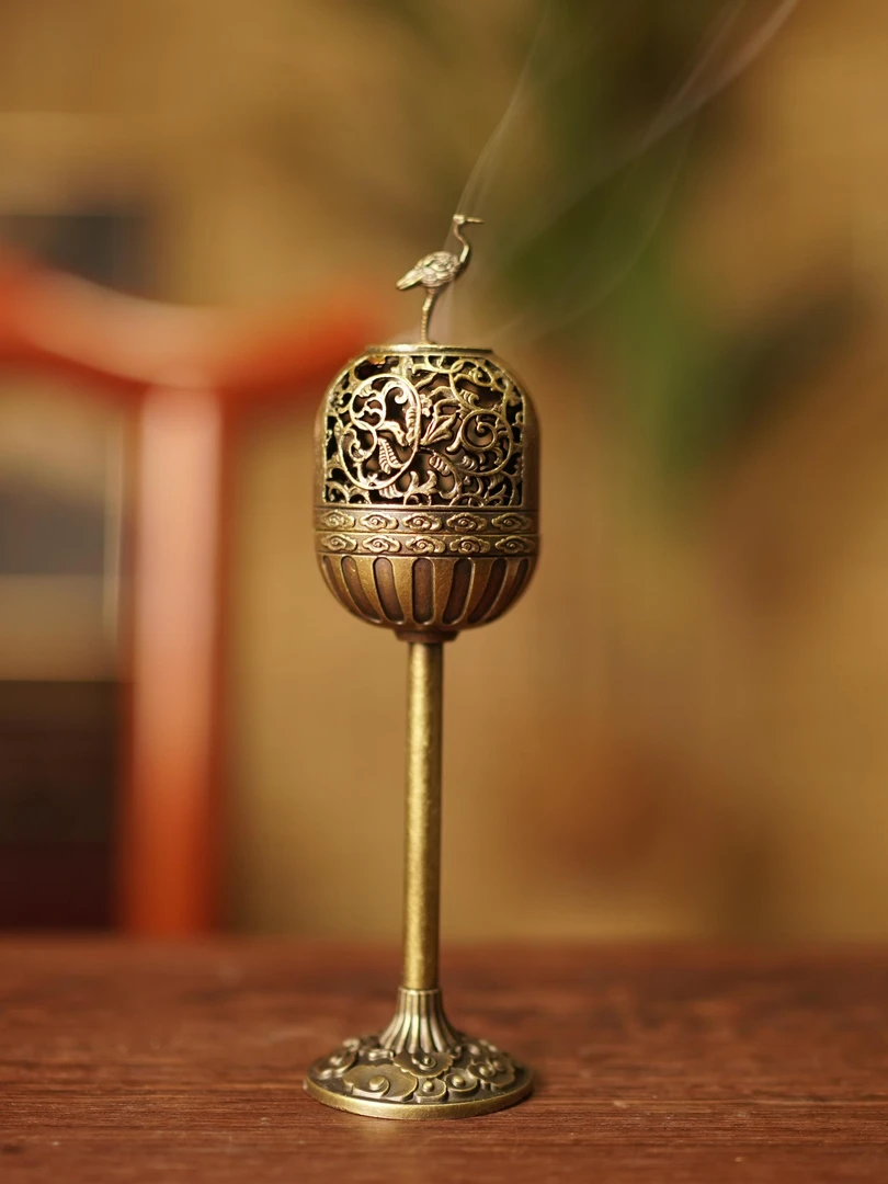 中式传统国风宫灯香炉仙鹤香炉（单炉）