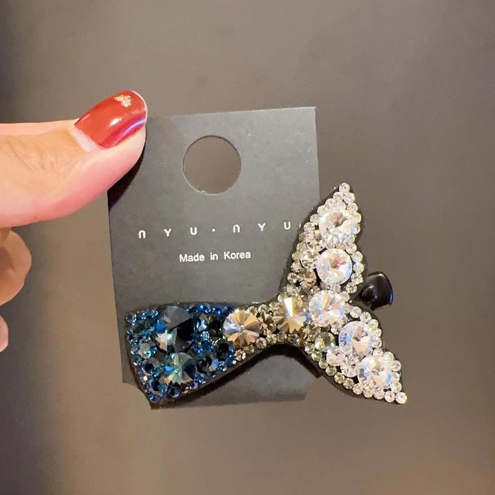 韩版施家钻鸭嘴夹网红款碎发夹2024新款鱼尾侧边夹轻奢边夹碎发夹