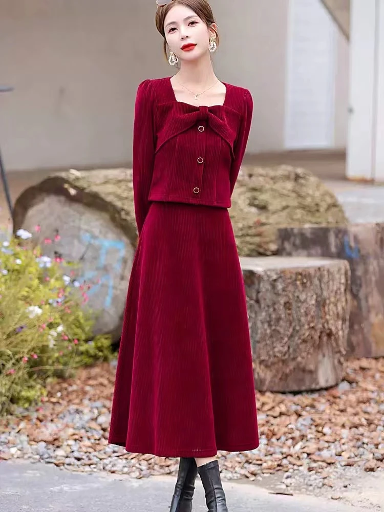 【SY140】小香风套装裙女春秋装2024新款高级感气质名媛减龄两件套