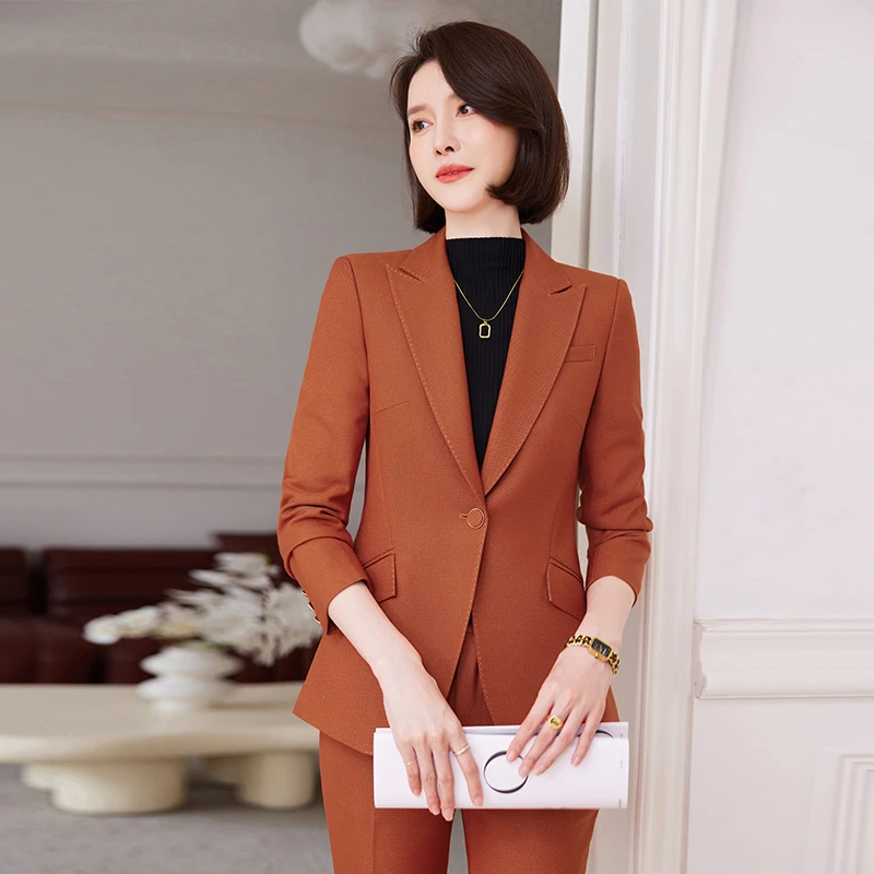 依职蕴职业女装秋装新款气质通勤正装修身长袖霸气女时尚西装套装
