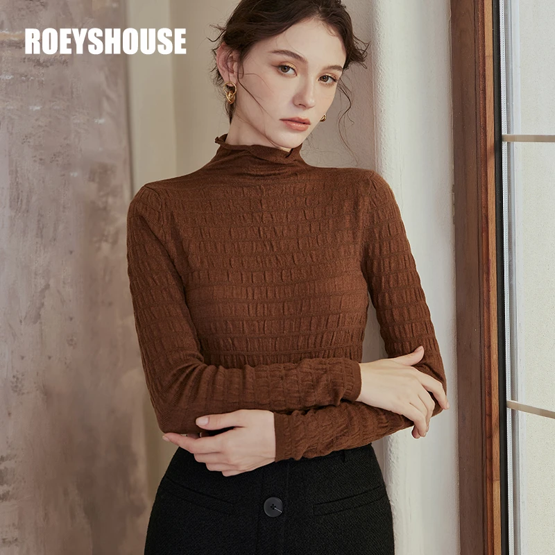 【RH】罗衣纯色高领毛衣女2024冬装新款时尚气质打底针织衫07270