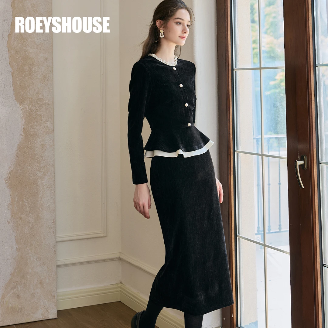 【罗衣】罗衣高级套装2024冬季小香风上衣半身裙两件套11383