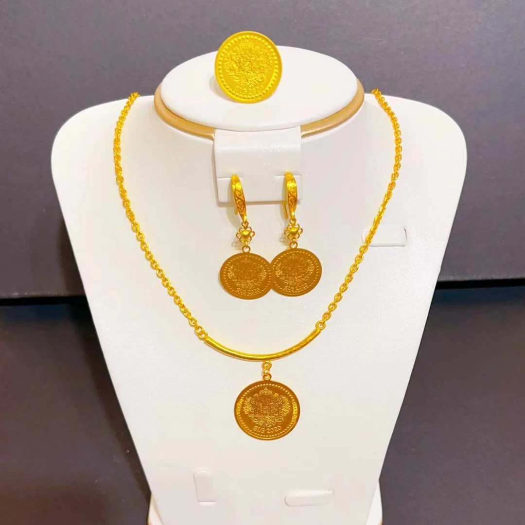 铜合金吊坠 铜合金 新款227号个性硬币耳环项链戒指 精致nipal