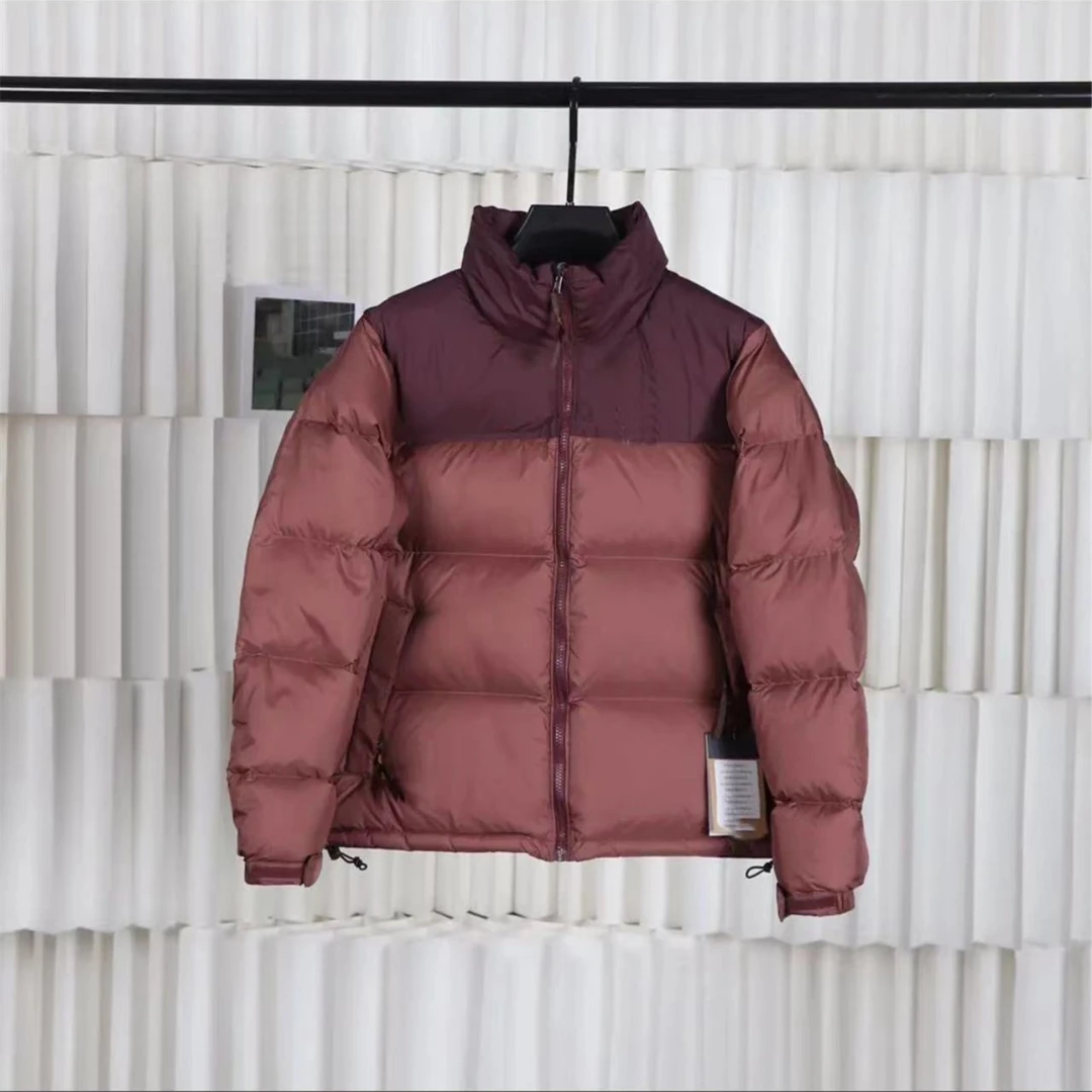 DUTRIEUX【正确刺绣】其他冬新款加厚情侣拼色连帽夹克96款(酒红色）