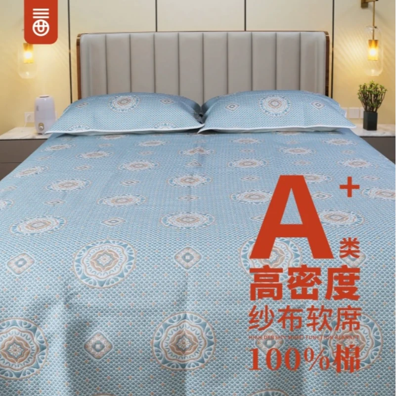 全棉纱布软席200x230cm适用1.5米或1.35米大床吸汗透气榻榻米床单