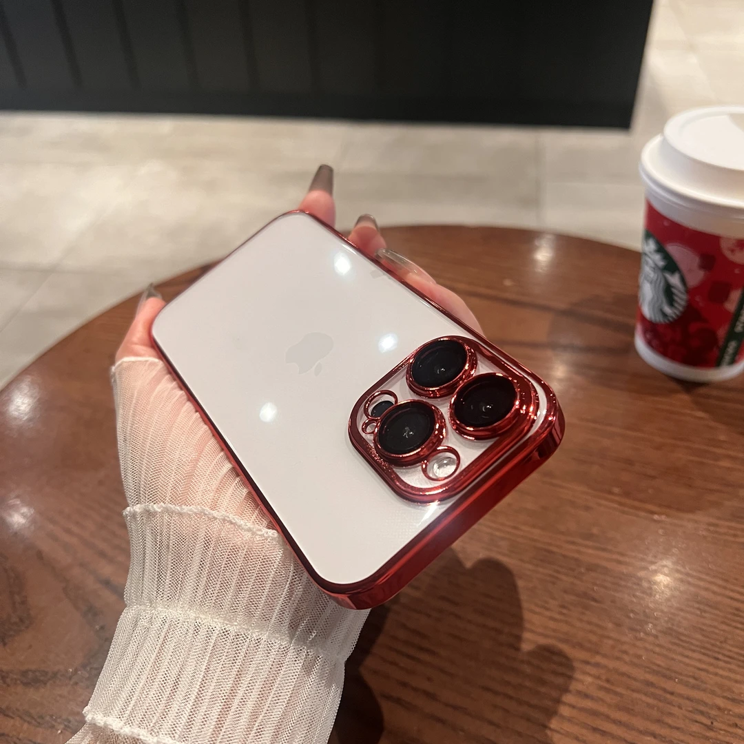 苹果15Promax自带镜头膜14电镀iPhone13裸机手感防尘全包手机硬壳