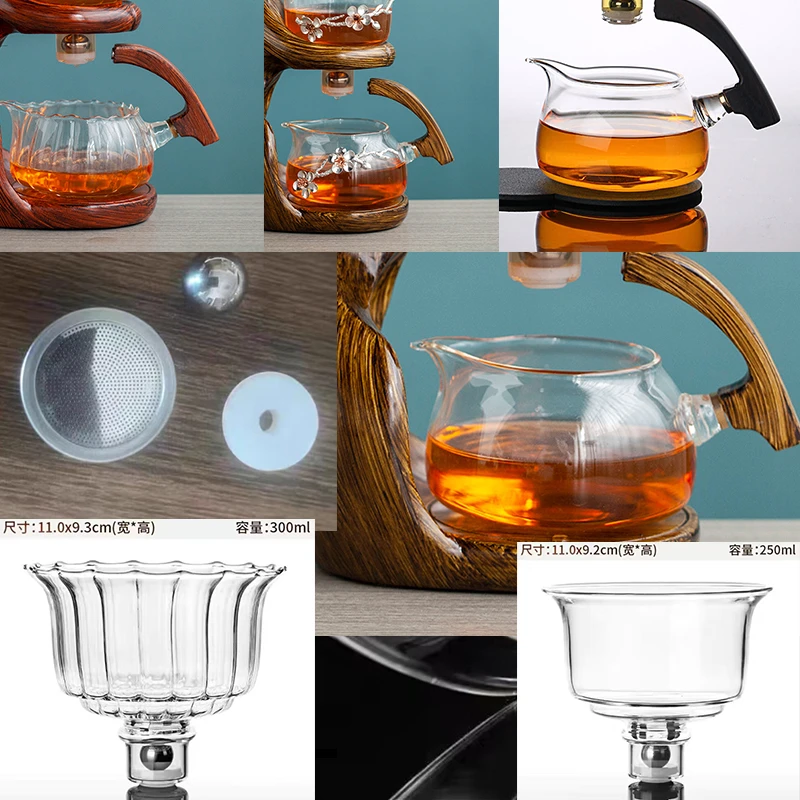 言铭婕全半自动茶具套装耐热玻璃茶壶配件透明盖碗茶杯盖子公道杯