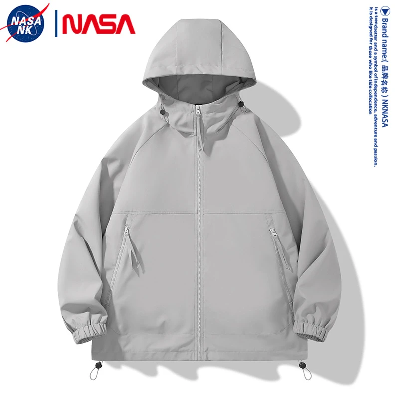 NASA联名冲锋衣男士春秋季户外运动日系潮流外套防风防水登山上衣