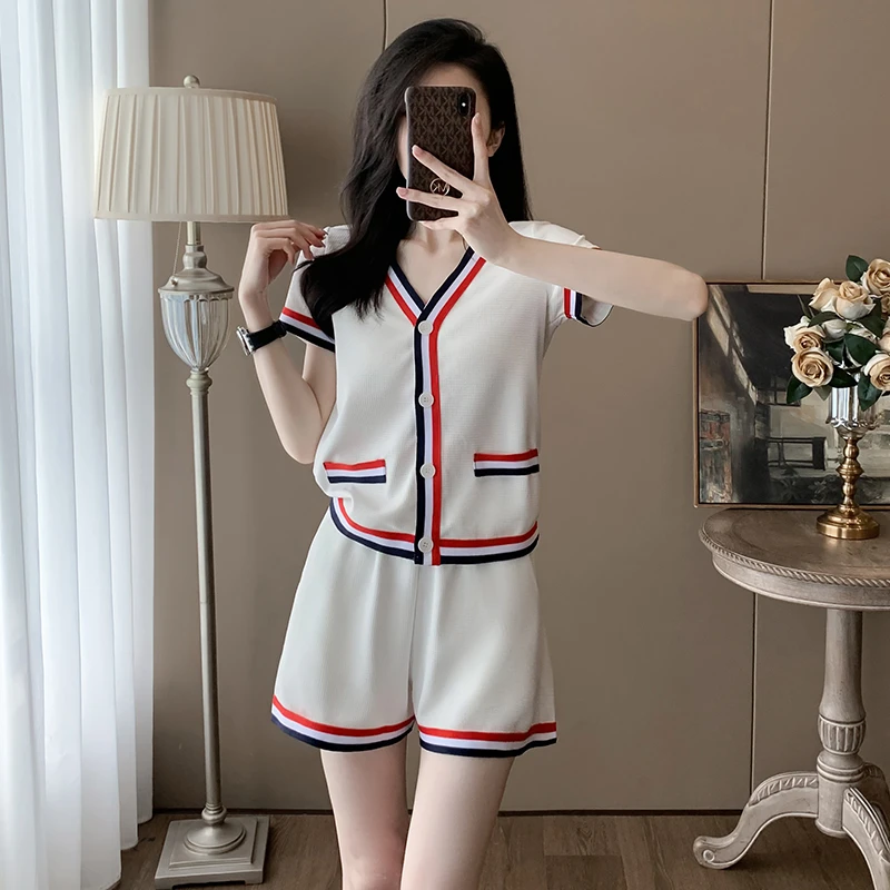 小香风运动短裤套装女夏季时髦减龄小个子网红炸街休闲两件套洋气