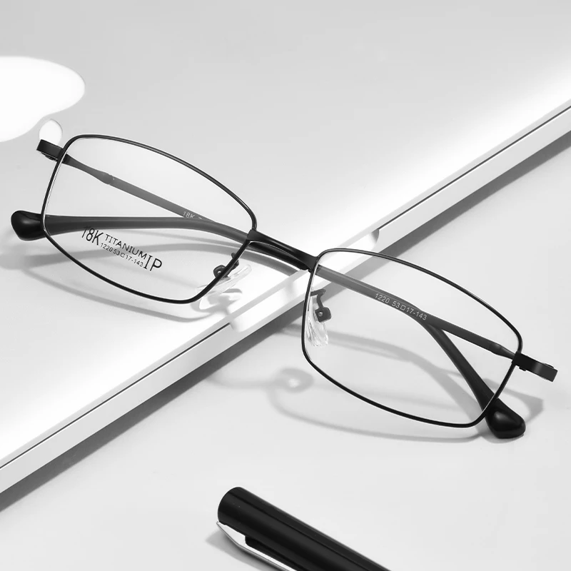超轻钛架全框近视眼镜男商务变色防蓝光辐射平光护目镜配度数散光