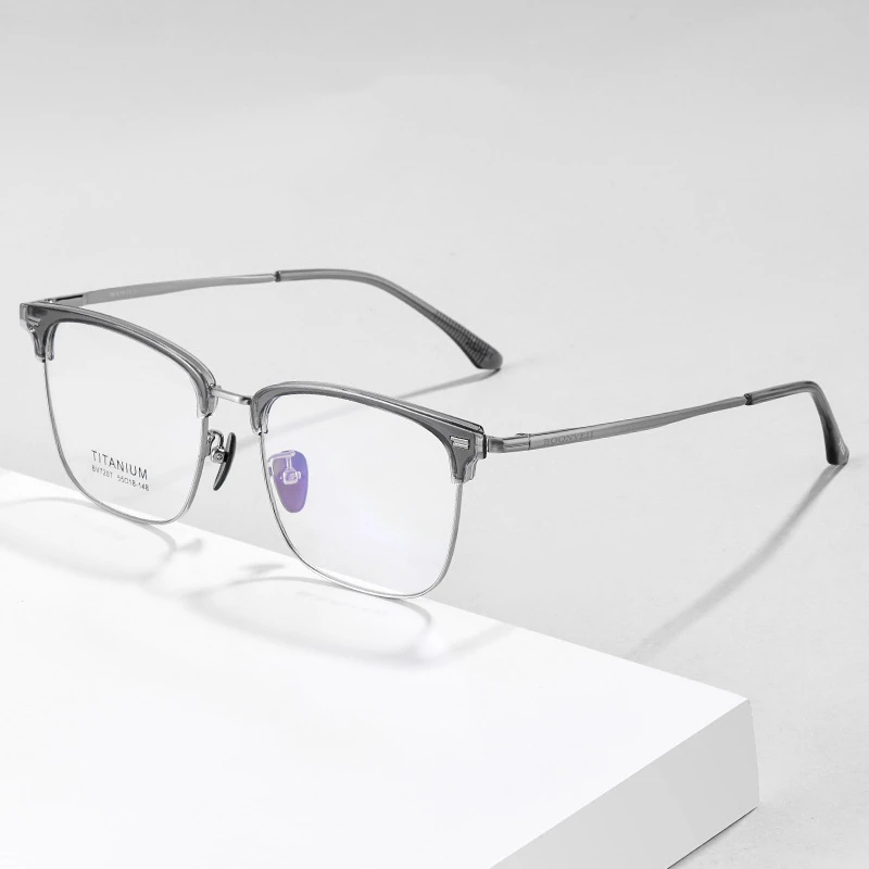 超轻纯钛时尚大全框近视眼镜男配度数散光变色防蓝光平光护目钛架