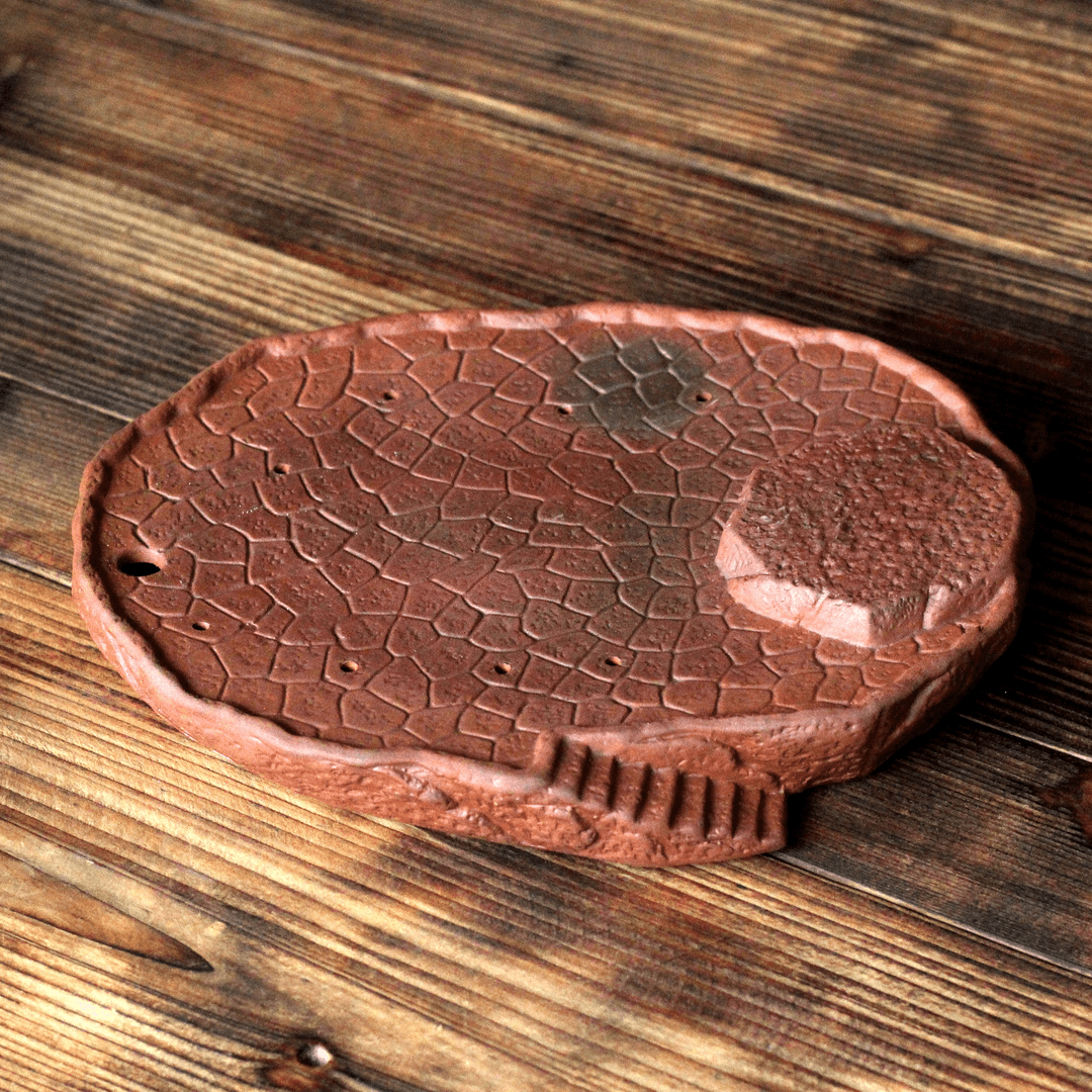 老岩泥田园茶盘.25*21cm.3906.原矿无釉裸烧复古干泡台茶盘干泡盘