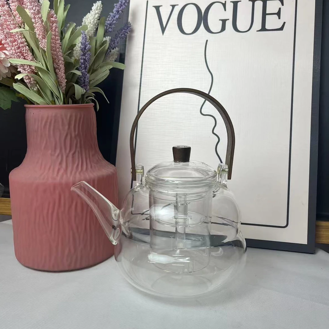 加厚竹把玻璃提梁壶电陶炉煮茶壶家用耐高温过滤花茶壶茶具套装