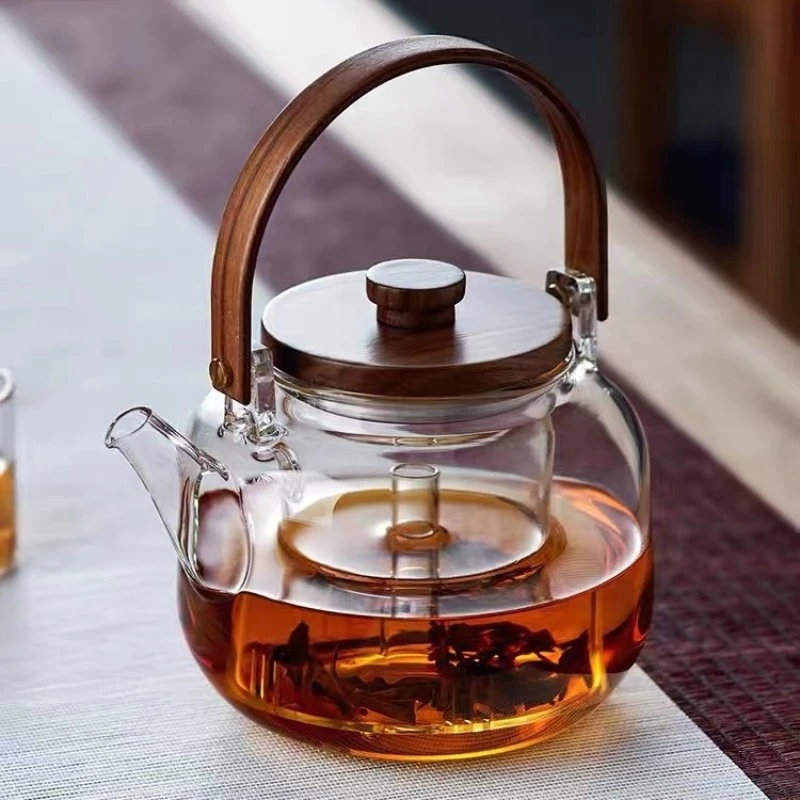煮茶壶可明火电陶炉蒸煮提梁壶(高硼硅材质)