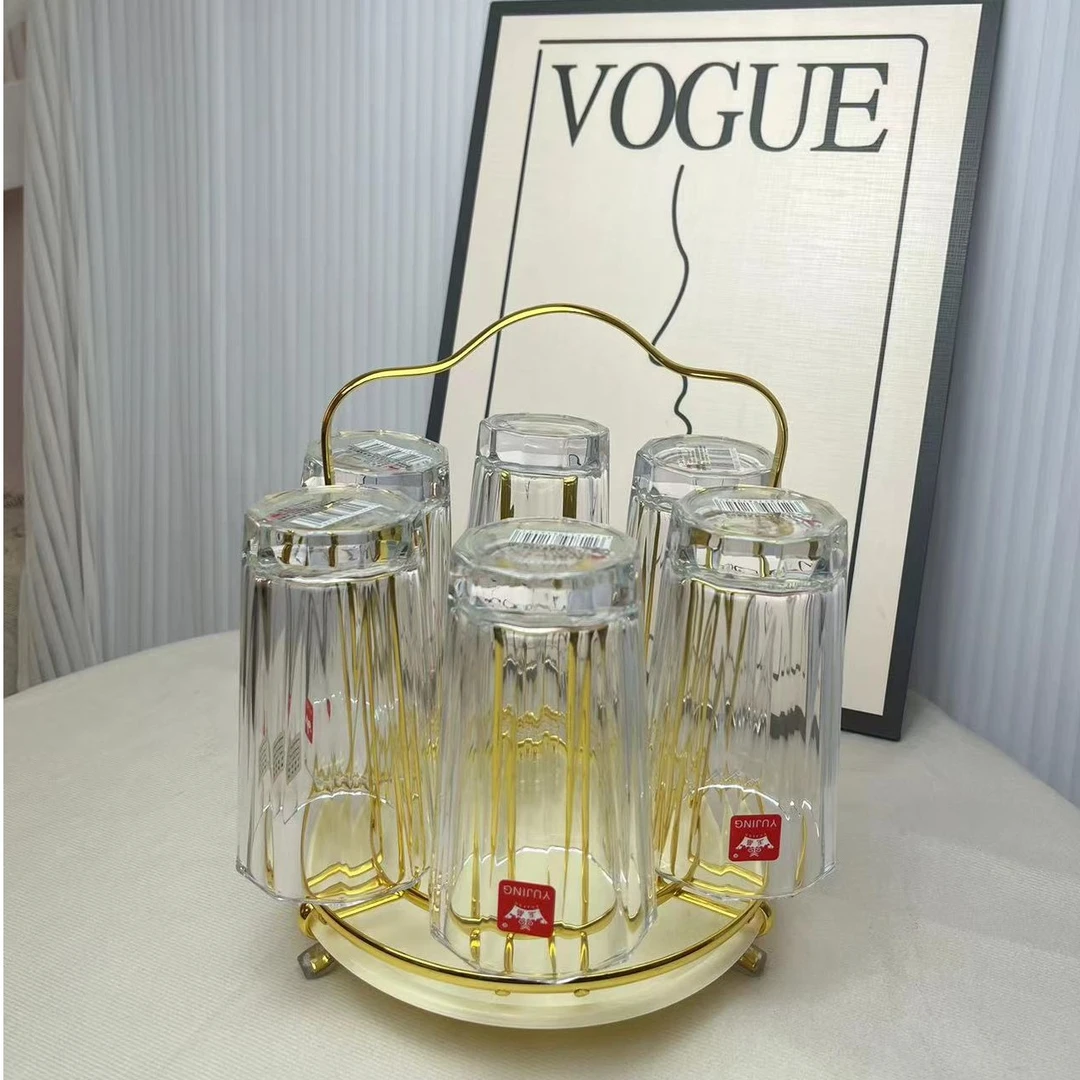 ins简约馆竖条纹简约杯玻璃杯冰美式小众简约杯饮品高颜值玻璃杯