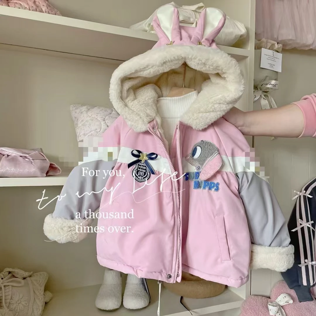 2024冬季新品女童加绒加厚棉服