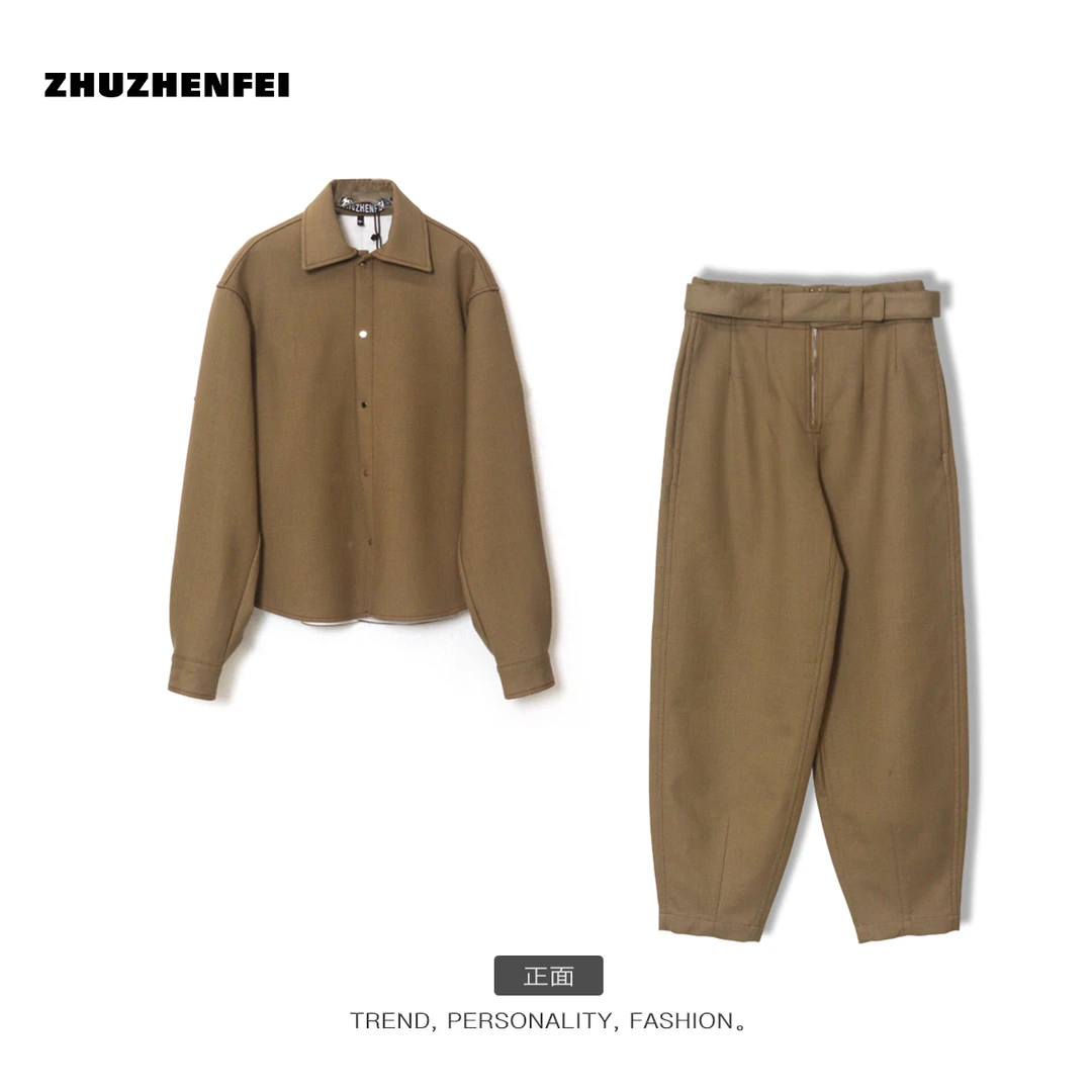 ZZF原创设计师秋冬时尚宽松休闲百搭简约套装-Z313141/42