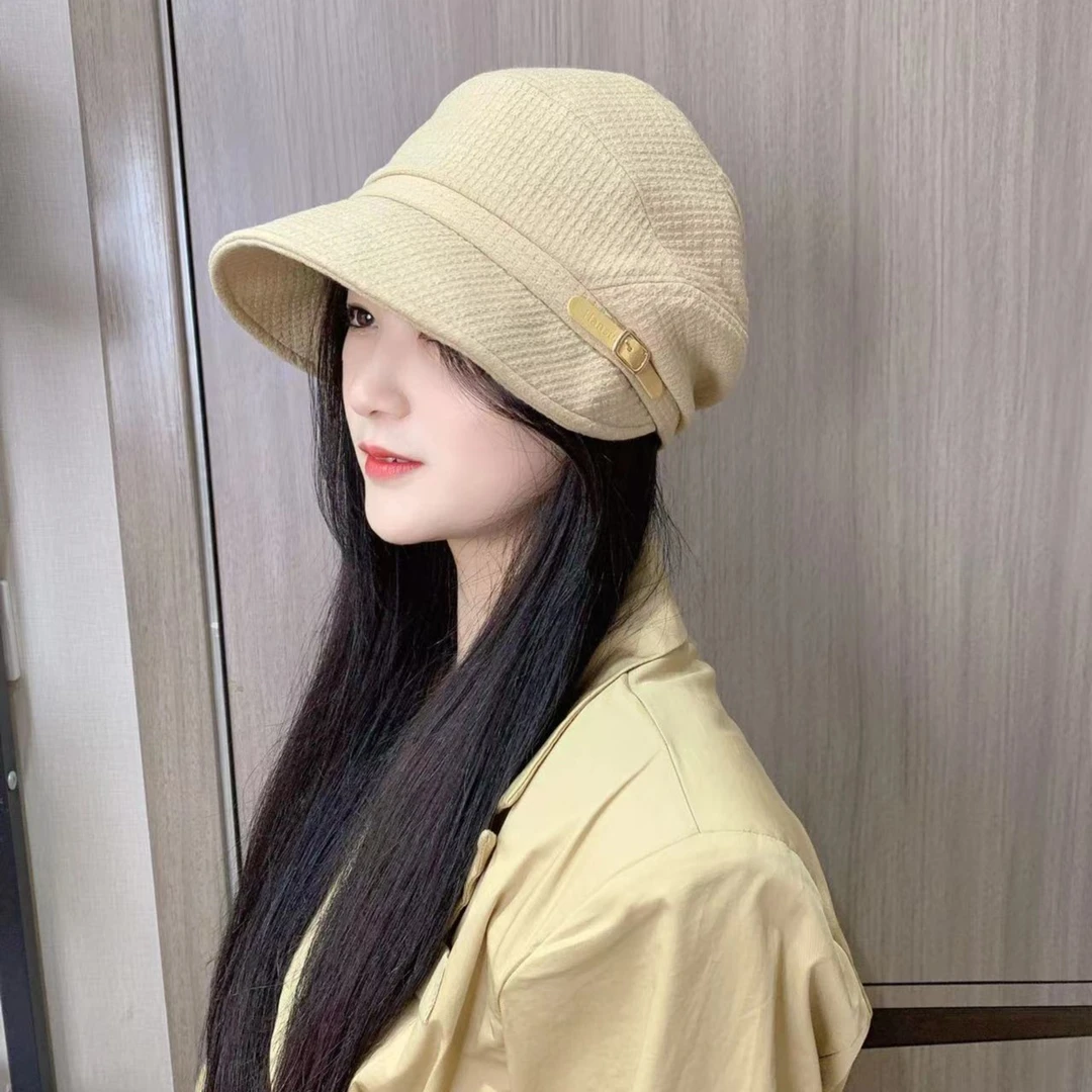 帽子时尚百搭渔夫帽日系韩版盆帽网红针织休闲女士夏季纯色秋冬帽