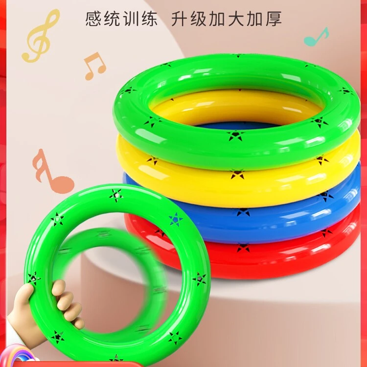 幼儿园早操有声体操环晨操器械道具体操圈塑料舞蹈手环儿童手摇铃