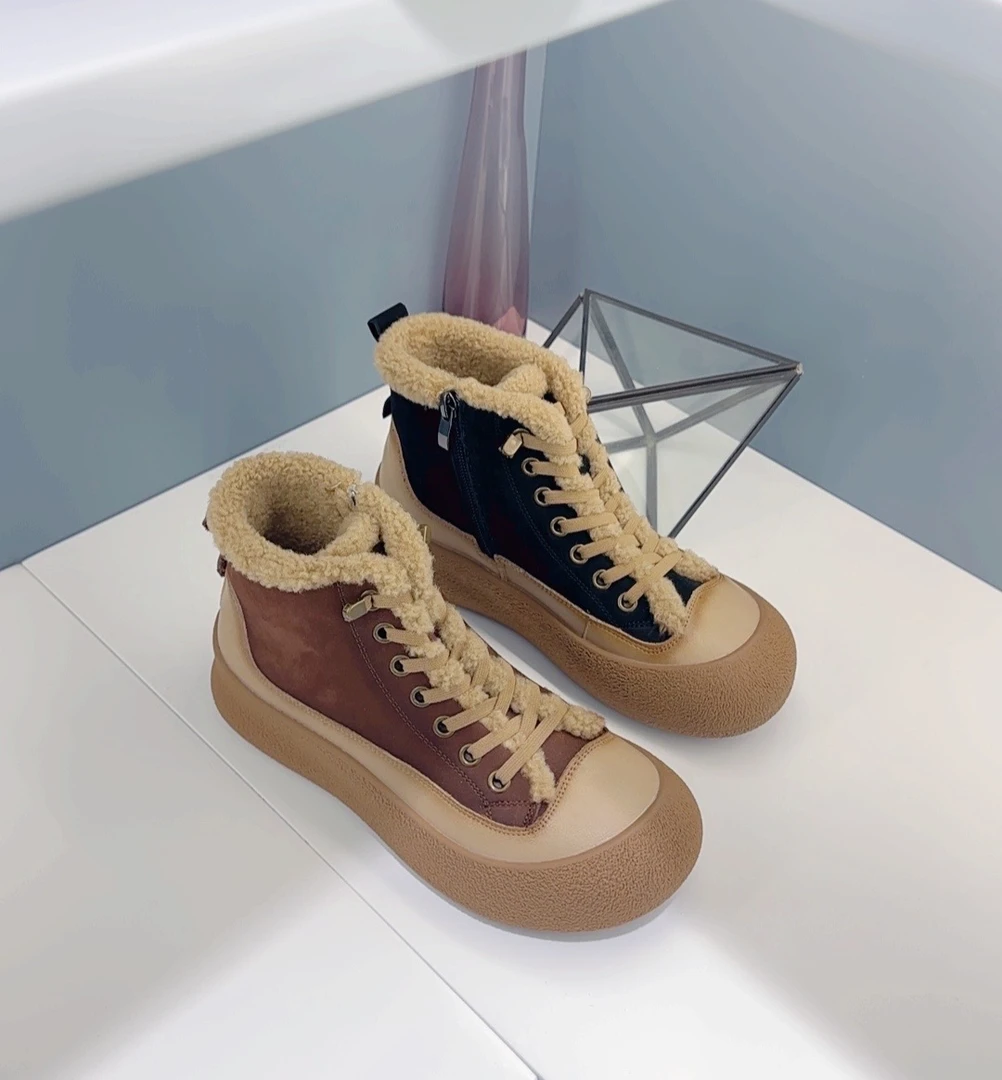 216a6555真皮加绒休闲鞋 复古潮流百搭舒适时尚