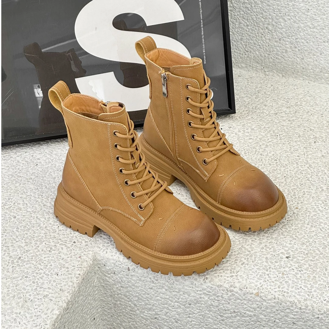 76a6461   真皮马丁靴英伦风复古厚底休闲时尚