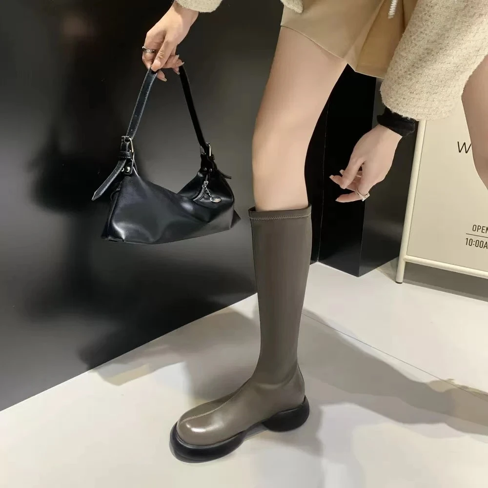 1699-8时尚百搭厚底骑士过膝长筒韩版弹力秋冬时装秋季长靴