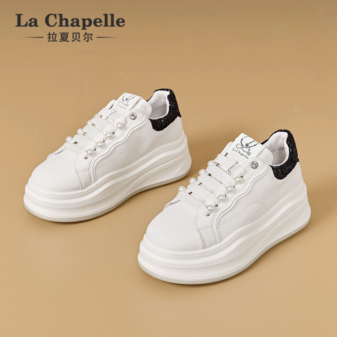 拉夏贝尔鞋子女新款秋季小白鞋休闲舒适百搭软底透气小个子板鞋子