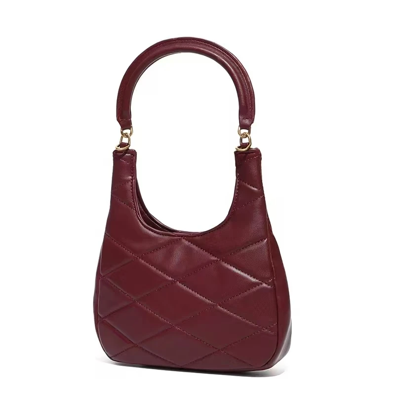 BROWN LOSEE手工打造真皮手提包菱格单肩包240846红