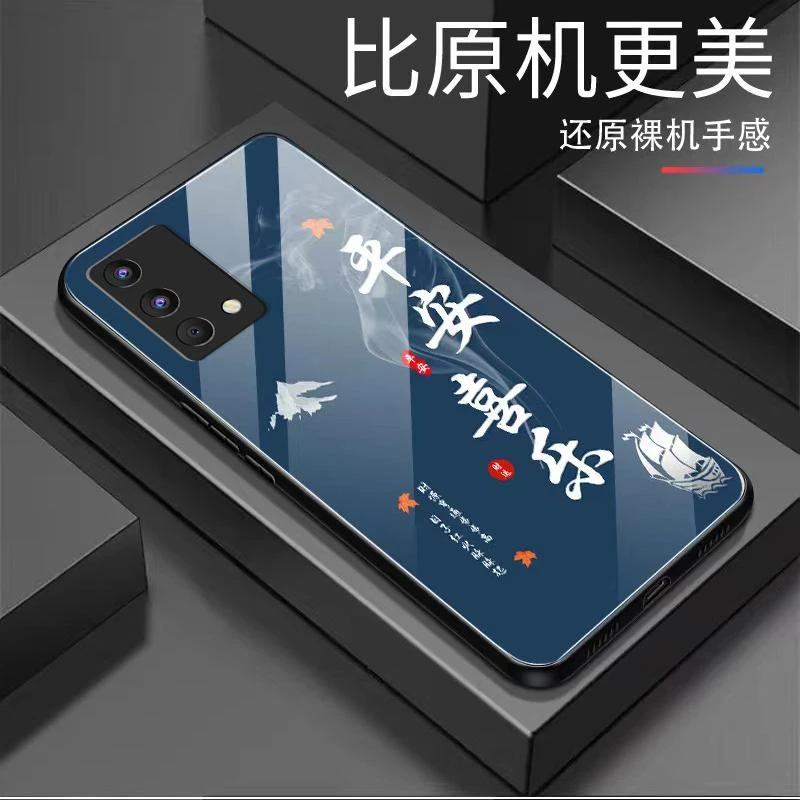 适用OPPOk9 5g手机壳K9 5G玻璃平安喜乐男款防摔复古保护套简约创
