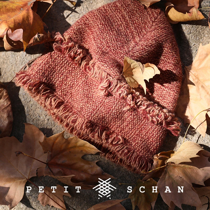 Petit Schan小闪 纯羊绒针织提花冷帽女秋冬小众设计复古保暖帽子