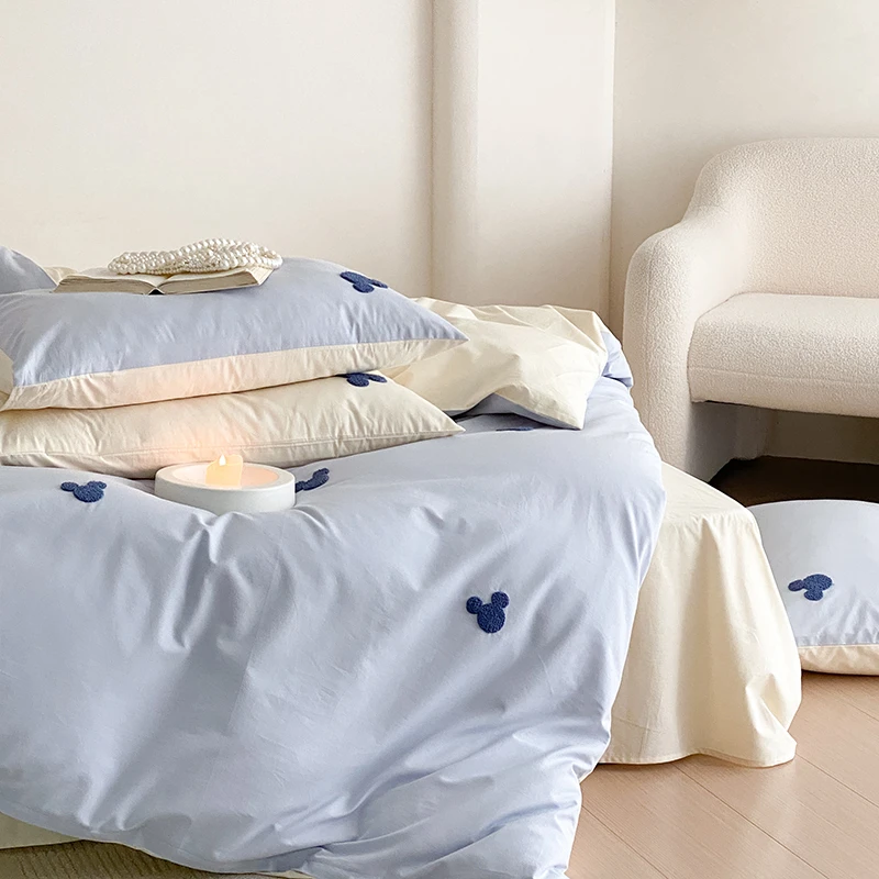 母婴级A类100纯棉全棉床上学生宿舍四件套被套床单床笠款床品被罩