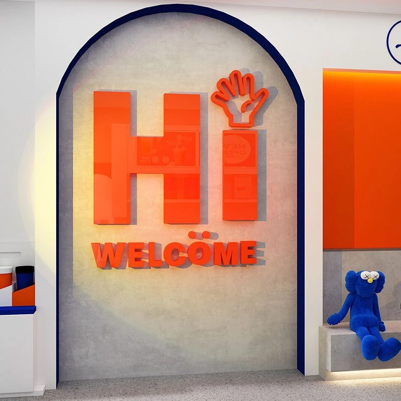 网红餐饮奶茶烧烤饭店清酒吧墙面装饰贴纸拍照布置3d立体墙贴文字