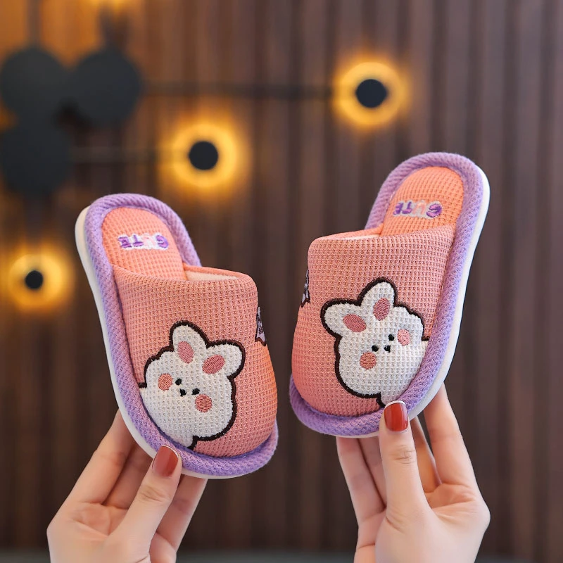棉拖鞋新款女孩儿童拖鞋秋冬季男女款居家室内拖鞋四季宝宝亲子鞋