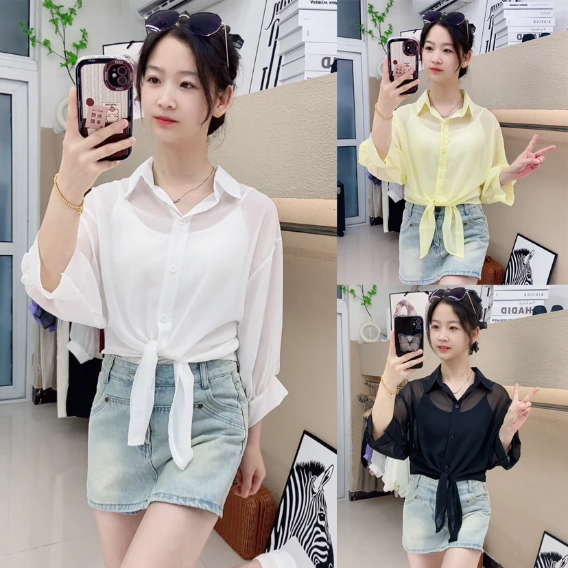 配吊带裙子小披肩薄款外套雪纺开衫短款防晒上衣女夏季外搭罩衫