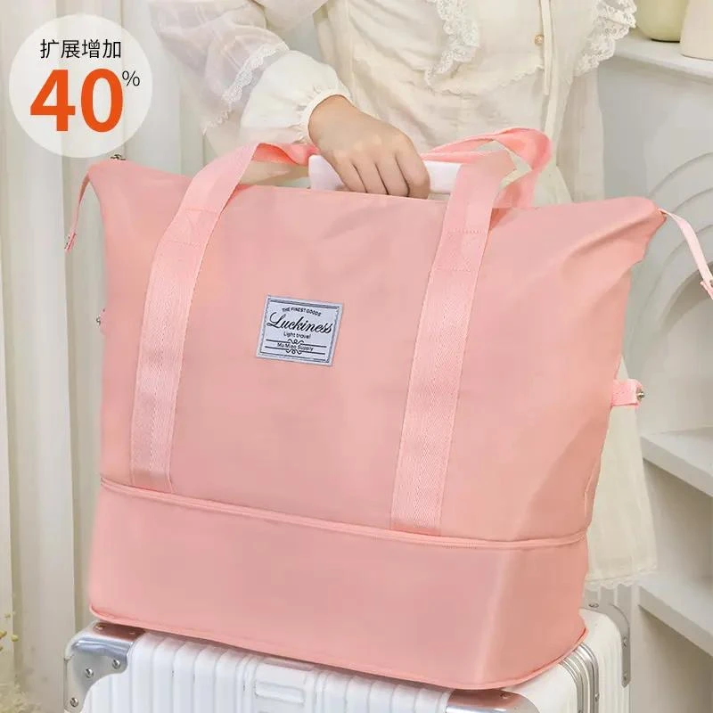 大容量旅行包女拉扩展杆手提便携待产收纳包运动健身包旅行行李袋