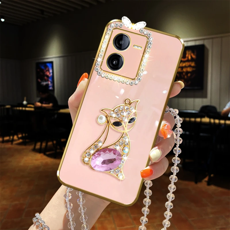 iQOO Z8手机壳宝石狐狸镶钻防摔女款包边新品个性时尚奢华网红